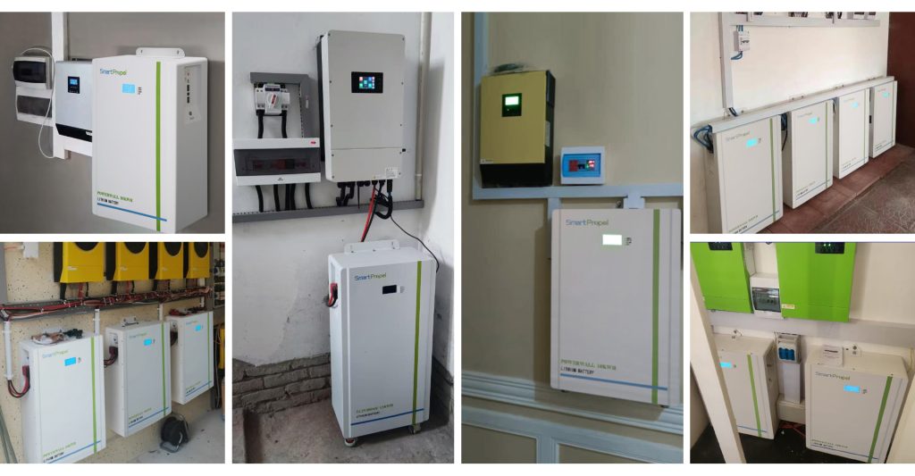 Batterie lithium LiFePO4 installée dans un local technique à Douala pour système solaire